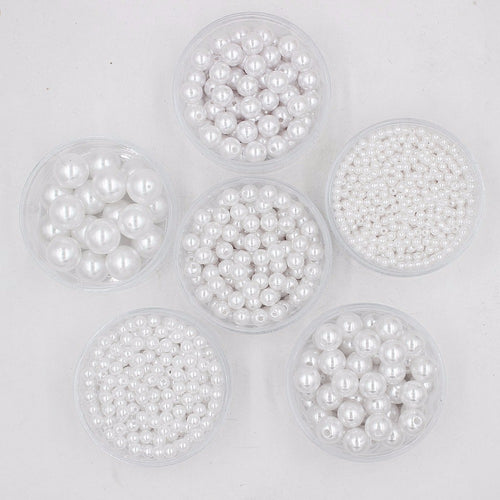 Wholesale 3/4/6/8/10/12/14/16/18/20mm Cheap Round Shape Imitation Pearls Beads Handmade DIY Bracelet Jewelry Accessories Making