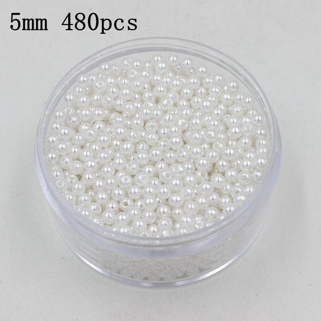 Wholesale 3/4/6/8/10/12/14/16/18/20mm Cheap Round Shape Imitation Pearls Beads Handmade DIY Bracelet Jewelry Accessories Making