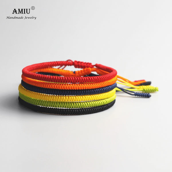 AMIU Thin Tibetan Buddhist Women Size Tibetan Bracelets & Bangles For Women Handmade Knots Amulet Red Rope Gift Bracelet