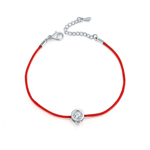 ISINYEE Fashion Red String Thread Rope Bracelet Small Cubic Zirconia CZ Minimalist Bracelets For Women Handmade Crystal Jewelry