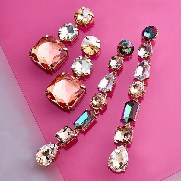 Miwens 2019 New Colorful Crystal Tassel Metal Drop Earrings Women Long Big 32 Designs Dangle Earring Handmade Jewelry Boho A589