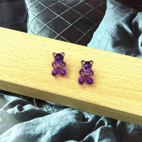 Lovely Handmade Ins Style Colorful Cartoon Bear Drop Earrings Women Candy Color Resin Animal Dangle Earring Funny Jewelry Gifts