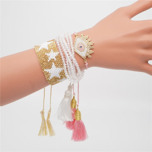 Shinus MIYUKI Bracelet Mexico woven Beaded Summer Jewelry Festival Fashion Bijoux Boho Rainbow Sea Statement Handmade Jewels Top